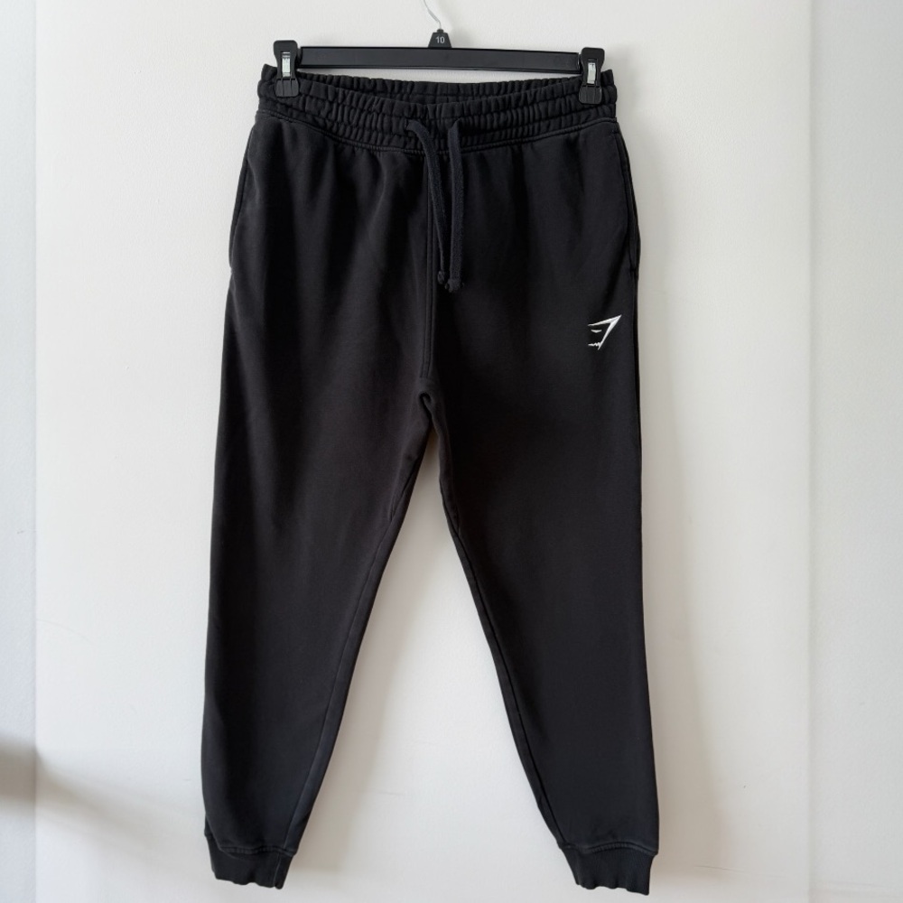 Gymshark EUC Black Tapered Joggers Athletic Fleece Sweatpants Men’s M Gym Fit - Picture 3 of 16